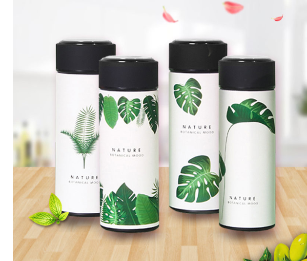 Thermobecher mit Pflanzenprint