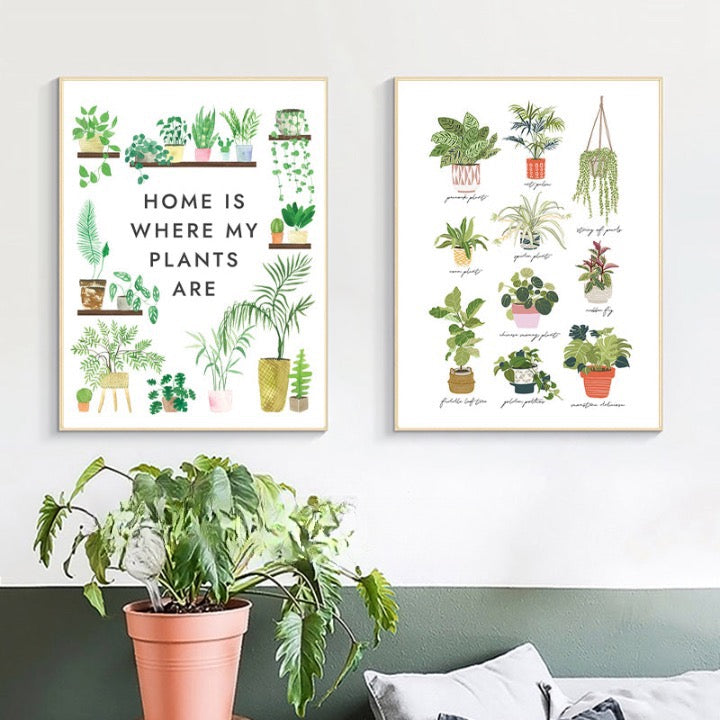 Leinwandmalerei verschiedene Collagen 'Plantfriend'