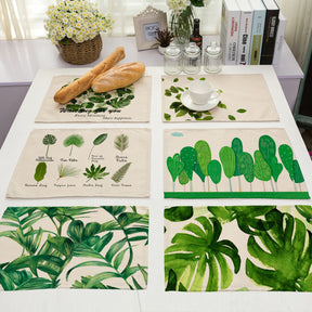 Platzdeckchen mit Pflanzenprint